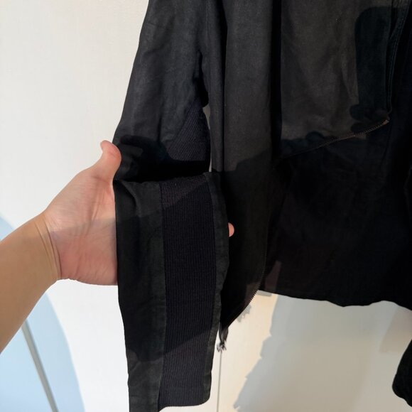 Unique Vince Soft "Paper Leather" Unstructured Biker Jacket - Picture 3 of 5